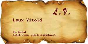 Laux Vitold névjegykártya